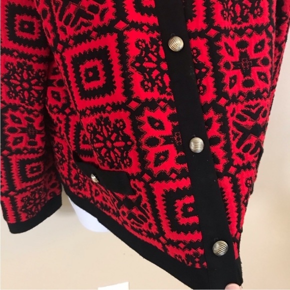 Vintage Stuart Alan Long Sleeve Red/Black Blazer/Jacket Size 18 - Picture 3 of 5